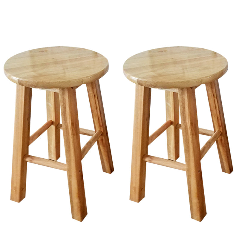 Modern Armless Counter Stool Wood Household Bar Stool with Pedal Natural 2 Piece Set Clearhalo 'Bar Furniture' 'Bar Stools' 'bar_stools' 'furn' 'furn_bar_stools' 'furniture_bar_stools' 'Kitchen & Dining Furniture' 'kitchen&dining_furn' 'kitchen' 'kitchen_furn' Furniture' 4186987