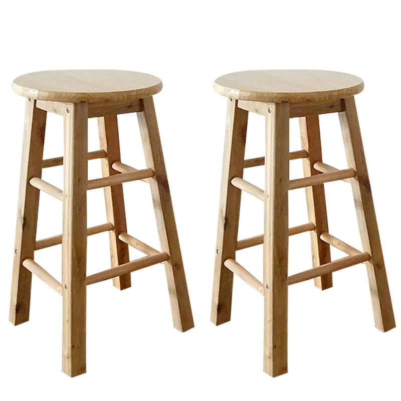 Modern Armless Counter Stool Wood Household Bar Stool with Pedal Natural 2 Piece Set Clearhalo 'Bar Furniture' 'Bar Stools' 'bar_stools' 'furn' 'furn_bar_stools' 'furniture_bar_stools' 'Kitchen & Dining Furniture' 'kitchen&dining_furn' 'kitchen' 'kitchen_furn' Furniture' 4186988