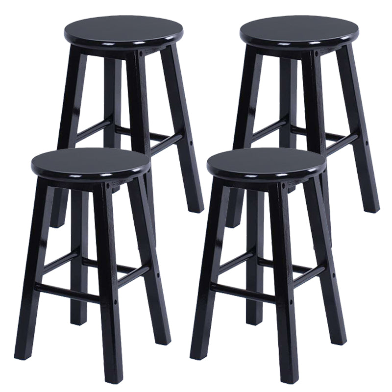 Modern Armless Counter Stool Wood Household Bar Stool with Pedal Black 4 Piece Set Clearhalo 'Bar Furniture' 'Bar Stools' 'bar_stools' 'furn' 'furn_bar_stools' 'furniture_bar_stools' 'Kitchen & Dining Furniture' 'kitchen&dining_furn' 'kitchen' 'kitchen_furn' Furniture' 4186990