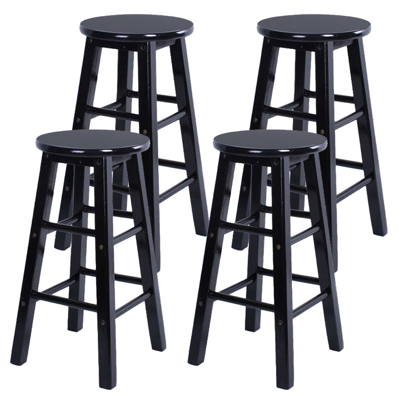Modern Armless Counter Stool Wood Household Bar Stool with Pedal Black 4 Piece Set Clearhalo 'Bar Furniture' 'Bar Stools' 'bar_stools' 'furn' 'furn_bar_stools' 'furniture_bar_stools' 'Kitchen & Dining Furniture' 'kitchen&dining_furn' 'kitchen' 'kitchen_furn' Furniture' 4186991