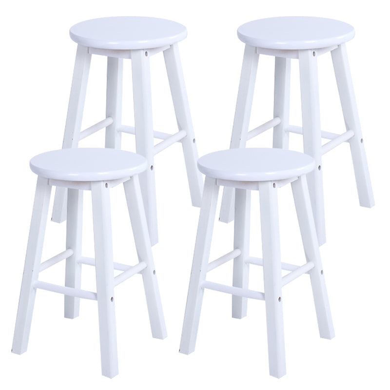 Modern Armless Counter Stool Wood Household Bar Stool with Pedal White 4 Piece Set Clearhalo 'Bar Furniture' 'Bar Stools' 'bar_stools' 'furn' 'furn_bar_stools' 'furniture_bar_stools' 'Kitchen & Dining Furniture' 'kitchen&dining_furn' 'kitchen' 'kitchen_furn' Furniture' 4186993