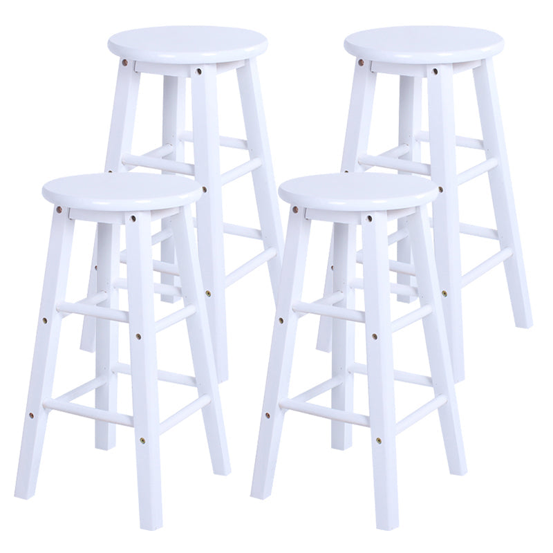 Modern Armless Counter Stool Wood Household Bar Stool with Pedal White 4 Piece Set Clearhalo 'Bar Furniture' 'Bar Stools' 'bar_stools' 'furn' 'furn_bar_stools' 'furniture_bar_stools' 'Kitchen & Dining Furniture' 'kitchen&dining_furn' 'kitchen' 'kitchen_furn' Furniture' 4186994