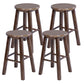 Modern Armless Counter Stool Wood Household Bar Stool with Pedal Brown 4 Piece Set Short Stool(20"H) Clearhalo 'Bar Furniture' 'Bar Stools' 'bar_stools' 'furn' 'furn_bar_stools' 'furniture_bar_stools' 'Kitchen & Dining Furniture' 'kitchen&dining_furn' 'kitchen' 'kitchen_furn' Furniture' 4186995