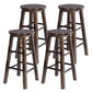 Modern Armless Counter Stool Wood Household Bar Stool with Pedal Brown 4 Piece Set Clearhalo 'Bar Furniture' 'Bar Stools' 'bar_stools' 'furn' 'furn_bar_stools' 'furniture_bar_stools' 'Kitchen & Dining Furniture' 'kitchen&dining_furn' 'kitchen' 'kitchen_furn' Furniture' 4186996