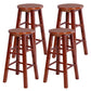 Modern Armless Counter Stool Wood Household Bar Stool with Pedal Walnut 4 Piece Set Clearhalo 'Bar Furniture' 'Bar Stools' 'bar_stools' 'furn' 'furn_bar_stools' 'furniture_bar_stools' 'Kitchen & Dining Furniture' 'kitchen&dining_furn' 'kitchen' 'kitchen_furn' Furniture' 4186997