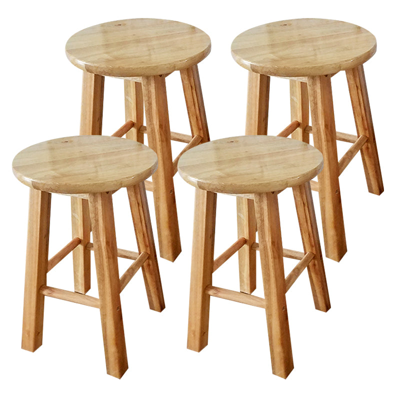 Modern Armless Counter Stool Wood Household Bar Stool with Pedal Natural 4 Piece Set Clearhalo 'Bar Furniture' 'Bar Stools' 'bar_stools' 'furn' 'furn_bar_stools' 'furniture_bar_stools' 'Kitchen & Dining Furniture' 'kitchen&dining_furn' 'kitchen' 'kitchen_furn' Furniture' 4186998
