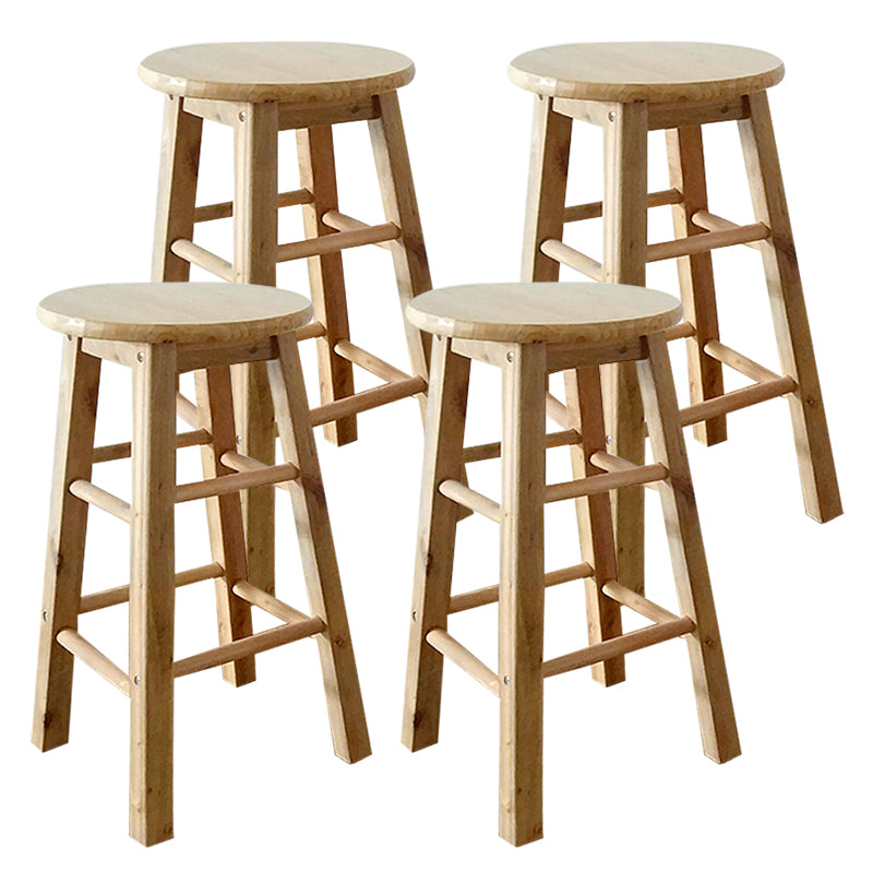 Modern Armless Counter Stool Wood Household Bar Stool with Pedal Natural 4 Piece Set Clearhalo 'Bar Furniture' 'Bar Stools' 'bar_stools' 'furn' 'furn_bar_stools' 'furniture_bar_stools' 'Kitchen & Dining Furniture' 'kitchen&dining_furn' 'kitchen' 'kitchen_furn' Furniture' 4186999