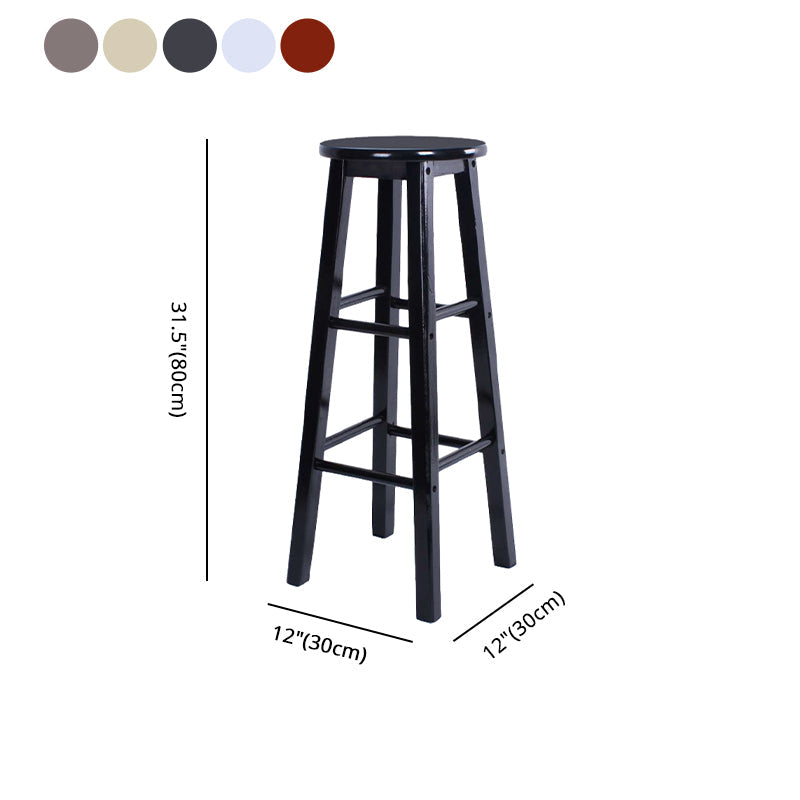 Modern Armless Counter Stool Wood Household Bar Stool with Pedal Clearhalo 'Bar Furniture' 'Bar Stools' 'bar_stools' 'furn' 'furn_bar_stools' 'furniture_bar_stools' 'Kitchen & Dining Furniture' 'kitchen&dining_furn' 'kitchen' 'kitchen_furn' Furniture' 4187005