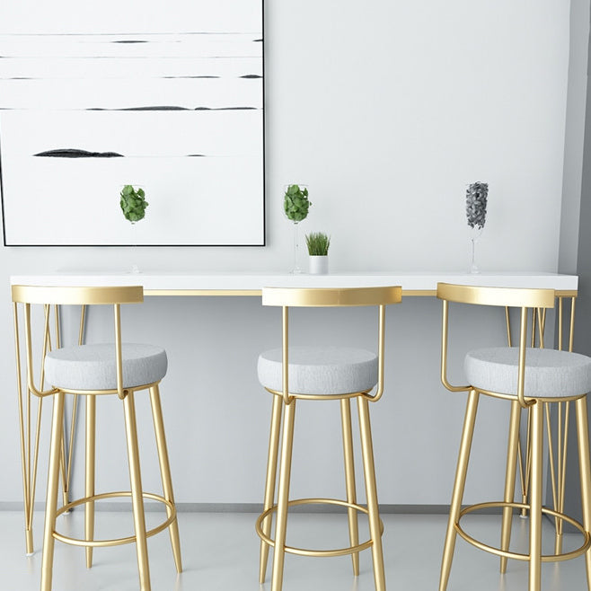 Glam Style Velvet Cushion Stool Low Back Bar Stool with Metal Leg Clearhalo 'Bar Furniture' 'Bar Stools' 'bar_stools' 'furn' 'furn_bar_stools' 'furniture_bar_stools' 'Kitchen & Dining Furniture' 'kitchen&dining_furn' 'kitchen' 'kitchen_furn' Furniture' 4187006