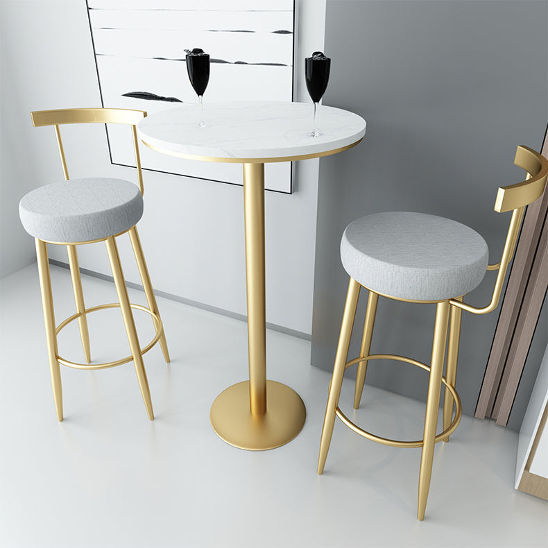 Glam Style Velvet Cushion Stool Low Back Bar Stool with Metal Leg Clearhalo 'Bar Furniture' 'Bar Stools' 'bar_stools' 'furn' 'furn_bar_stools' 'furniture_bar_stools' 'Kitchen & Dining Furniture' 'kitchen&dining_furn' 'kitchen' 'kitchen_furn' Furniture' 4187009