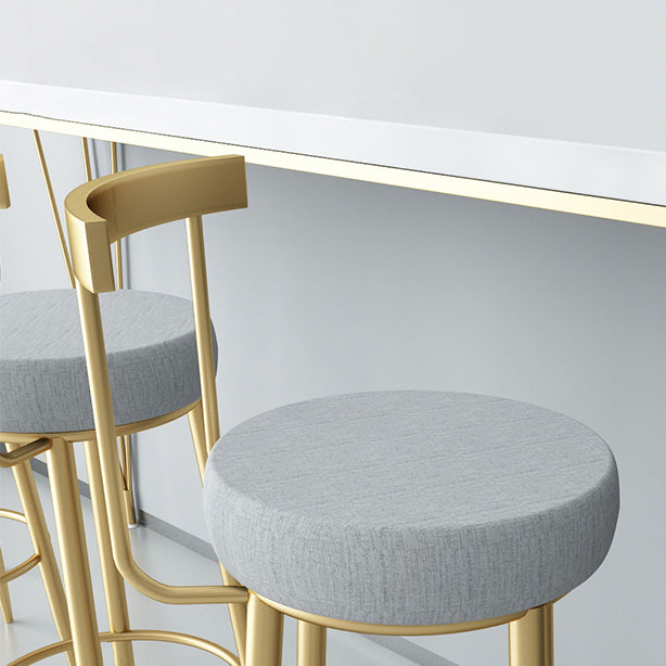 Glam Style Velvet Cushion Stool Low Back Bar Stool with Metal Leg Clearhalo 'Bar Furniture' 'Bar Stools' 'bar_stools' 'furn' 'furn_bar_stools' 'furniture_bar_stools' 'Kitchen & Dining Furniture' 'kitchen&dining_furn' 'kitchen' 'kitchen_furn' Furniture' 4187016
