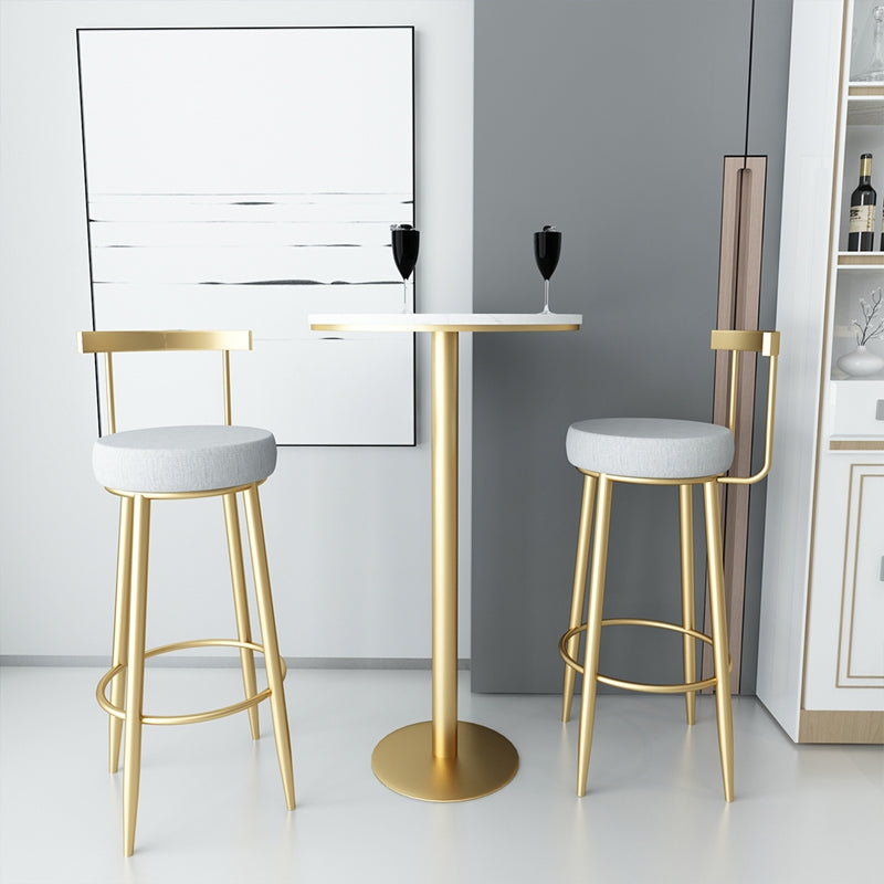 Glam Style Velvet Cushion Stool Low Back Bar Stool with Metal Leg Clearhalo 'Bar Furniture' 'Bar Stools' 'bar_stools' 'furn' 'furn_bar_stools' 'furniture_bar_stools' 'Kitchen & Dining Furniture' 'kitchen&dining_furn' 'kitchen' 'kitchen_furn' Furniture' 4187020