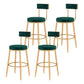 Glam Style Velvet Cushion Stool Low Back Bar Stool with Metal Leg Green 4 Piece Set Clearhalo 'Bar Furniture' 'Bar Stools' 'bar_stools' 'furn' 'furn_bar_stools' 'furniture_bar_stools' 'Kitchen & Dining Furniture' 'kitchen&dining_furn' 'kitchen' 'kitchen_furn' Furniture' 4187027