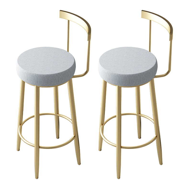 Glam Style Velvet Cushion Stool Low Back Bar Stool with Metal Leg Dark Gray 2 Piece Set Clearhalo 'Bar Furniture' 'Bar Stools' 'bar_stools' 'furn' 'furn_bar_stools' 'furniture_bar_stools' 'Kitchen & Dining Furniture' 'kitchen&dining_furn' 'kitchen' 'kitchen_furn' Furniture' 4187028