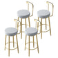 Glam Style Velvet Cushion Stool Low Back Bar Stool with Metal Leg Dark Gray 4 Piece Set Clearhalo 'Bar Furniture' 'Bar Stools' 'bar_stools' 'furn' 'furn_bar_stools' 'furniture_bar_stools' 'Kitchen & Dining Furniture' 'kitchen&dining_furn' 'kitchen' 'kitchen_furn' Furniture' 4187029