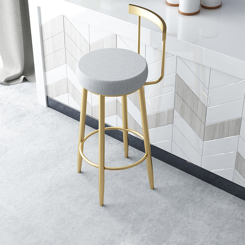 Glam Style Velvet Cushion Stool Low Back Bar Stool with Metal Leg Dark Gray 1 Piece Clearhalo 'Bar Furniture' 'Bar Stools' 'bar_stools' 'furn' 'furn_bar_stools' 'furniture_bar_stools' 'Kitchen & Dining Furniture' 'kitchen&dining_furn' 'kitchen' 'kitchen_furn' Furniture' 4187030