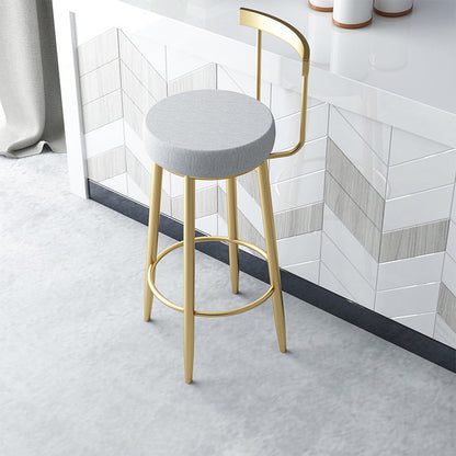 Glam Style Velvet Cushion Stool Low Back Bar Stool with Metal Leg Dark Gray 1 Piece Clearhalo 'Bar Furniture' 'Bar Stools' 'bar_stools' 'furn' 'furn_bar_stools' 'furniture_bar_stools' 'Kitchen & Dining Furniture' 'kitchen&dining_furn' 'kitchen' 'kitchen_furn' Furniture' 4187030