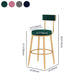 Glam Style Velvet Cushion Stool Low Back Bar Stool with Metal Leg Clearhalo 'Bar Furniture' 'Bar Stools' 'bar_stools' 'furn' 'furn_bar_stools' 'furniture_bar_stools' 'Kitchen & Dining Furniture' 'kitchen&dining_furn' 'kitchen' 'kitchen_furn' Furniture' 4187031