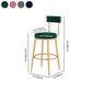 Glam Style Velvet Cushion Stool Low Back Bar Stool with Metal Leg Clearhalo 'Bar Furniture' 'Bar Stools' 'bar_stools' 'furn' 'furn_bar_stools' 'furniture_bar_stools' 'Kitchen & Dining Furniture' 'kitchen&dining_furn' 'kitchen' 'kitchen_furn' Furniture' 4187032