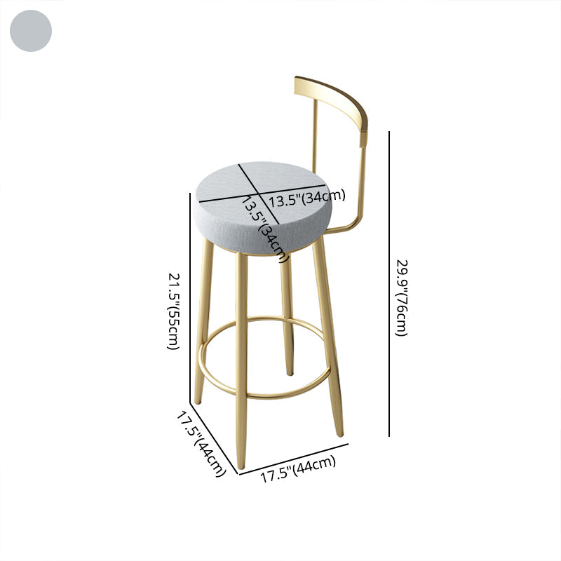 Glam Style Velvet Cushion Stool Low Back Bar Stool with Metal Leg Clearhalo 'Bar Furniture' 'Bar Stools' 'bar_stools' 'furn' 'furn_bar_stools' 'furniture_bar_stools' 'Kitchen & Dining Furniture' 'kitchen&dining_furn' 'kitchen' 'kitchen_furn' Furniture' 4187035