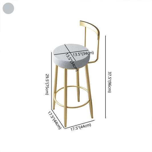 Glam Style Velvet Cushion Stool Low Back Bar Stool with Metal Leg Clearhalo 'Bar Furniture' 'Bar Stools' 'bar_stools' 'furn' 'furn_bar_stools' 'furniture_bar_stools' 'Kitchen & Dining Furniture' 'kitchen&dining_furn' 'kitchen' 'kitchen_furn' Furniture' 4187037