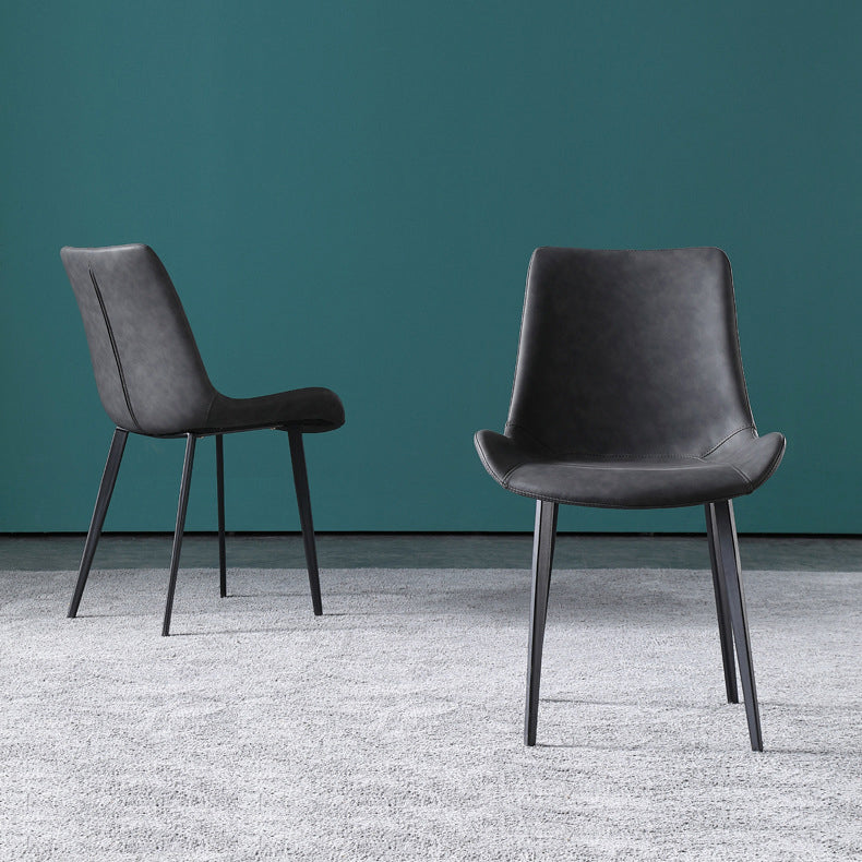 Industrial Indoor Arm Chair Solid Back Metal Upholstered Dining Room Chair Clearhalo ' kitchen&dining_furn' 'Dining Chairs' 'Dining Tables & Seating' 'dining_chair' 'furn' 'furn_dining_chair' 'Furniture' 'furniture_dining_chair' 'Kitchen & Dining Furniture' 'kitchen' 4195550