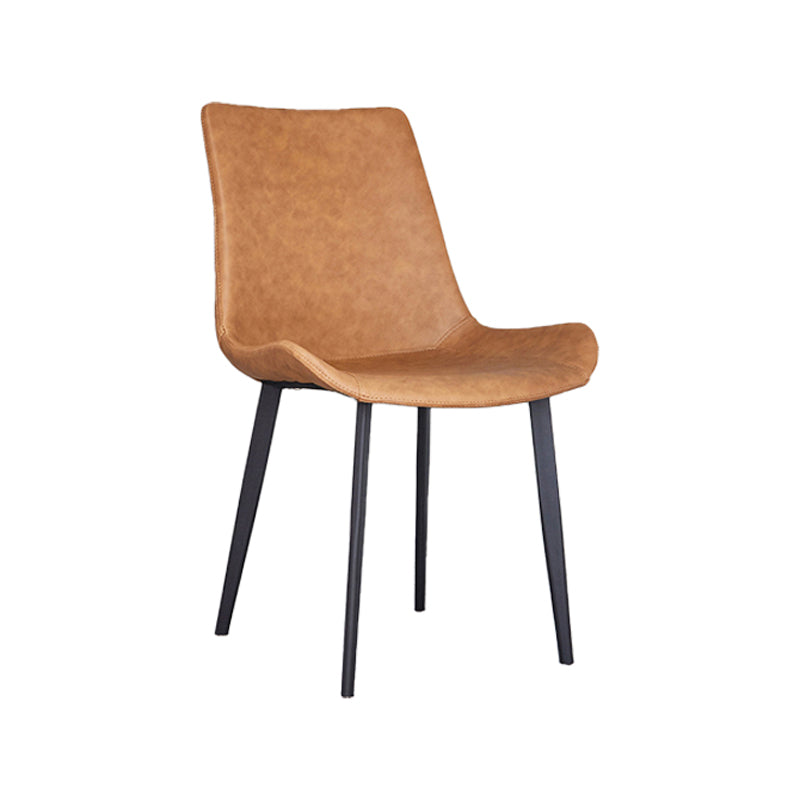 Industrial Indoor Arm Chair Solid Back Metal Upholstered Dining Room Chair Clearhalo ' kitchen&dining_furn' 'Dining Chairs' 'Dining Tables & Seating' 'dining_chair' 'furn' 'furn_dining_chair' 'Furniture' 'furniture_dining_chair' 'Kitchen & Dining Furniture' 'kitchen' 4195553