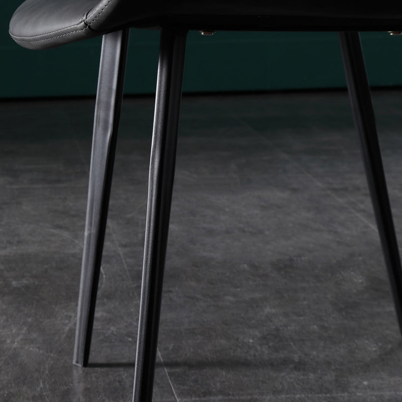 Industrial Indoor Arm Chair Solid Back Metal Upholstered Dining Room Chair Clearhalo ' kitchen&dining_furn' 'Dining Chairs' 'Dining Tables & Seating' 'dining_chair' 'furn' 'furn_dining_chair' 'Furniture' 'furniture_dining_chair' 'Kitchen & Dining Furniture' 'kitchen' 4195555