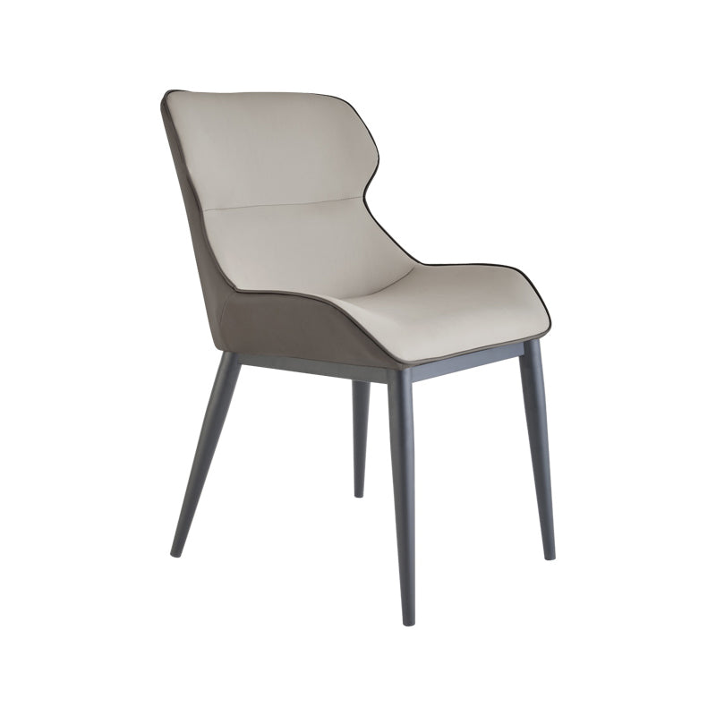 Contemporary Style Dining Room Chairs Dining Wingback Arm Chair with Metal Legs Light Gray 1 Piece Clearhalo ' kitchen&dining_furn' 'Dining Chairs' 'Dining Tables & Seating' 'dining_chair' 'furn' 'furn_dining_chair' 'Furniture' 'furniture_dining_chair' 'Kitchen & Dining Furniture' 'kitchen' 4195567