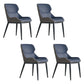 Contemporary Style Dining Room Chairs Dining Wingback Arm Chair with Metal Legs Blue 4 Piece Set Clearhalo ' kitchen&dining_furn' 'Dining Chairs' 'Dining Tables & Seating' 'dining_chair' 'furn' 'furn_dining_chair' 'Furniture' 'furniture_dining_chair' 'Kitchen & Dining Furniture' 'kitchen' 4195577