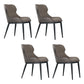 Contemporary Style Dining Room Chairs Dining Wingback Arm Chair with Metal Legs Dark Gray 4 Piece Set Clearhalo ' kitchen&dining_furn' 'Dining Chairs' 'Dining Tables & Seating' 'dining_chair' 'furn' 'furn_dining_chair' 'Furniture' 'furniture_dining_chair' 'Kitchen & Dining Furniture' 'kitchen' 4195581