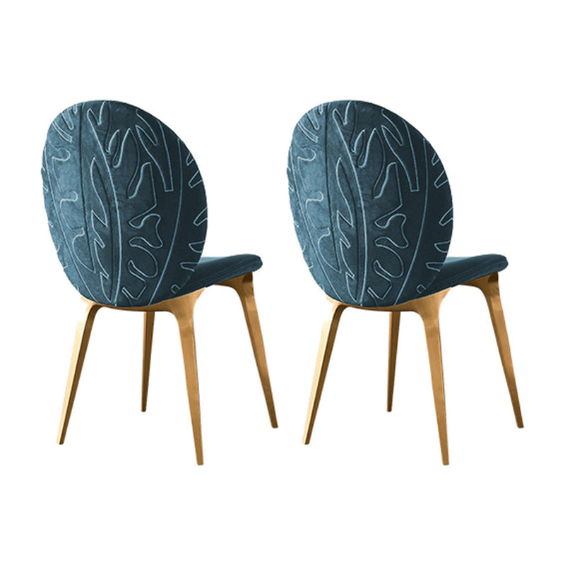 Home Dining Side Chair Armless Dining Chairs with Metal Legs (Set of 2) Sky Blue Clearhalo ' kitchen&dining_furn' 'Dining Chairs' 'Dining Tables & Seating' 'dining_chair' 'furn' 'furn_dining_chair' 'Furniture' 'furniture_dining_chair' 'Kitchen & Dining Furniture' 'kitchen' 4195591