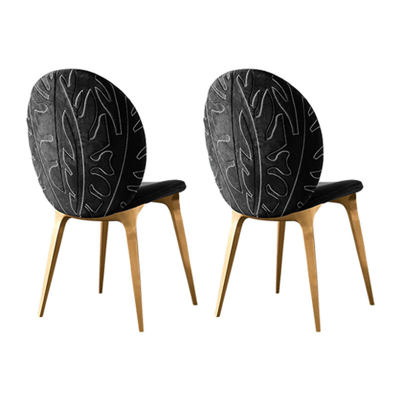 Home Dining Side Chair Armless Dining Chairs with Metal Legs (Set of 2) Grey Clearhalo ' kitchen&dining_furn' 'Dining Chairs' 'Dining Tables & Seating' 'dining_chair' 'furn' 'furn_dining_chair' 'Furniture' 'furniture_dining_chair' 'Kitchen & Dining Furniture' 'kitchen' 4195593