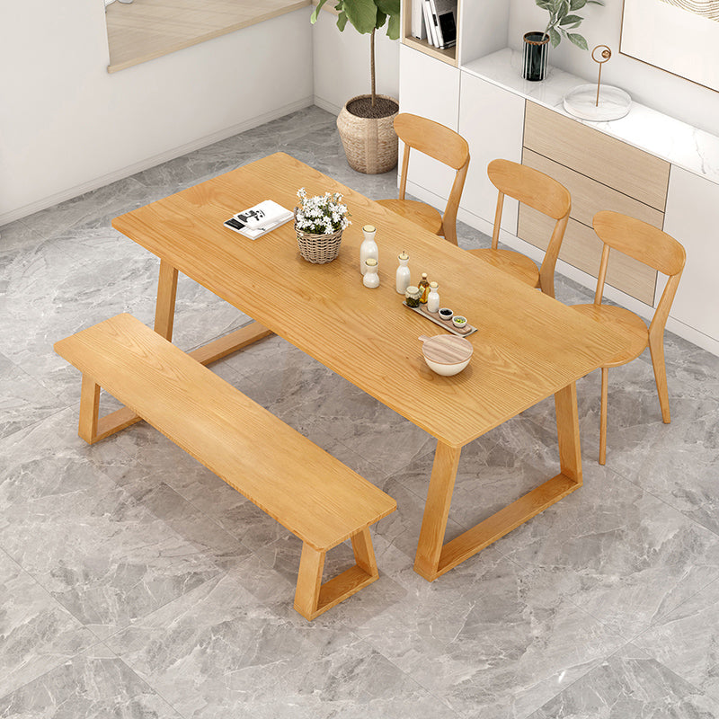 Modern Pine Solid Wood Table Rectangle Table with Double Pedestal Base Clearhalo ' dining_table' 'Dining Tables & Seating' 'Dining Tables' 'furn' 'furn_dining_table' 'Furniture' 'furniture_dining_table' 'Kitchen & Dining Furniture' 'kitchen&dining_furn' 'kitchen' 'kitchen_dining_table' 4195600