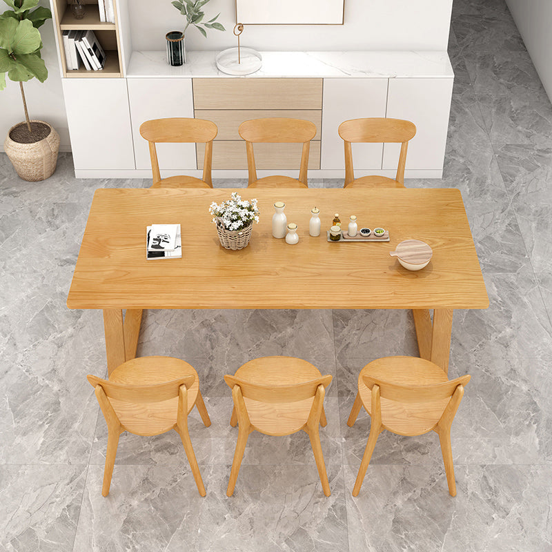 Modern Pine Solid Wood Table Rectangle Table with Double Pedestal Base Clearhalo ' dining_table' 'Dining Tables & Seating' 'Dining Tables' 'furn' 'furn_dining_table' 'Furniture' 'furniture_dining_table' 'Kitchen & Dining Furniture' 'kitchen&dining_furn' 'kitchen' 'kitchen_dining_table' 4195601