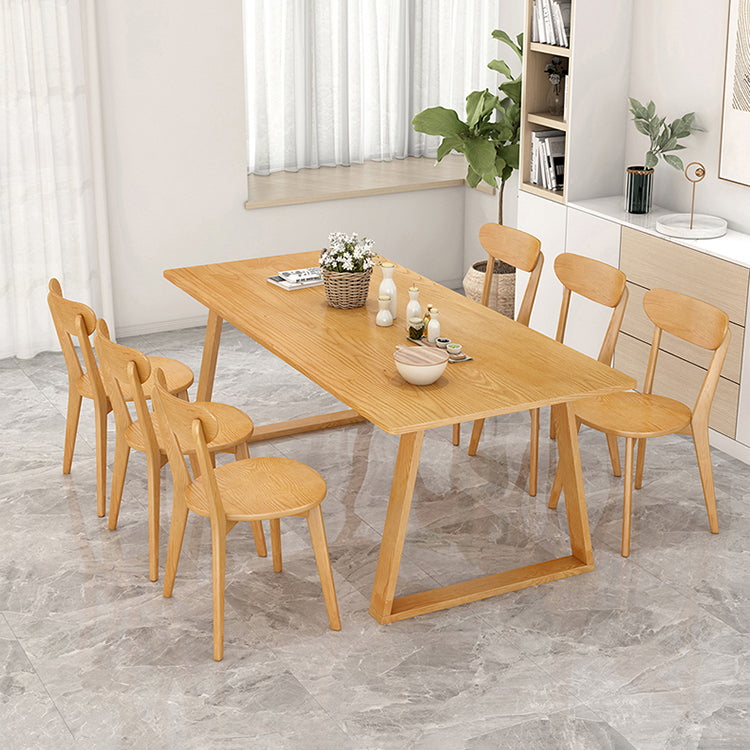 Modern Pine Solid Wood Table Rectangle Table with Double Pedestal Base Clearhalo ' dining_table' 'Dining Tables & Seating' 'Dining Tables' 'furn' 'furn_dining_table' 'Furniture' 'furniture_dining_table' 'Kitchen & Dining Furniture' 'kitchen&dining_furn' 'kitchen' 'kitchen_dining_table' 4195607
