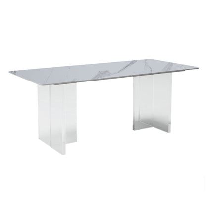 Acrylic Traditional Luxury Indoor Table Rectangle Sintered Stone Table Without Chairs Clearhalo ' dining_table' 'Dining Tables & Seating' 'Dining Tables' 'furn' 'furn_dining_table' 'Furniture' 'furniture_dining_table' 'Kitchen & Dining Furniture' 'kitchen&dining_furn' 'kitchen' 'kitchen_dining_table' 4195638