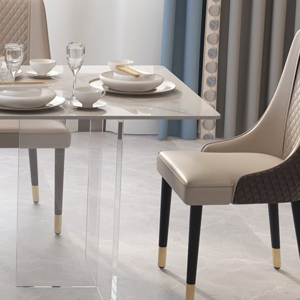 Acrylic Traditional Luxury Indoor Table Rectangle Sintered Stone Table Clearhalo ' dining_table' 'Dining Tables & Seating' 'Dining Tables' 'furn' 'furn_dining_table' 'Furniture' 'furniture_dining_table' 'Kitchen & Dining Furniture' 'kitchen&dining_furn' 'kitchen' 'kitchen_dining_table' 4195642