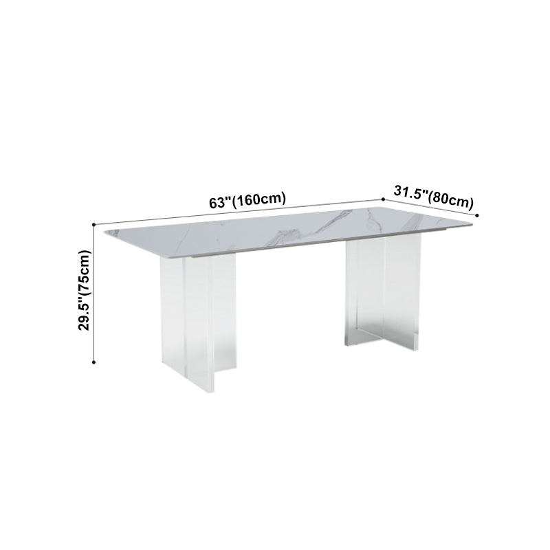 Acrylic Traditional Luxury Indoor Table Rectangle Sintered Stone Table Clearhalo ' dining_table' 'Dining Tables & Seating' 'Dining Tables' 'furn' 'furn_dining_table' 'Furniture' 'furniture_dining_table' 'Kitchen & Dining Furniture' 'kitchen&dining_furn' 'kitchen' 'kitchen_dining_table' 4195645