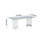 Acrylic Traditional Luxury Indoor Table Rectangle Sintered Stone Table Clearhalo ' dining_table' 'Dining Tables & Seating' 'Dining Tables' 'furn' 'furn_dining_table' 'Furniture' 'furniture_dining_table' 'Kitchen & Dining Furniture' 'kitchen&dining_furn' 'kitchen' 'kitchen_dining_table' 4195645