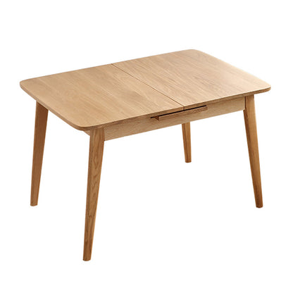 Extendable Rectangle Dining Table Modern Adjustable Oak Wood Table with 4 Legs for restaurant Without Chairs Clearhalo ' dining_table' 'Dining Tables & Seating' 'Dining Tables' 'furn' 'furn_dining_table' 'Furniture' 'furniture_dining_table' 'Kitchen & Dining Furniture' 'kitchen&dining_furn' 'kitchen' 'kitchen_dining_table' 4195651