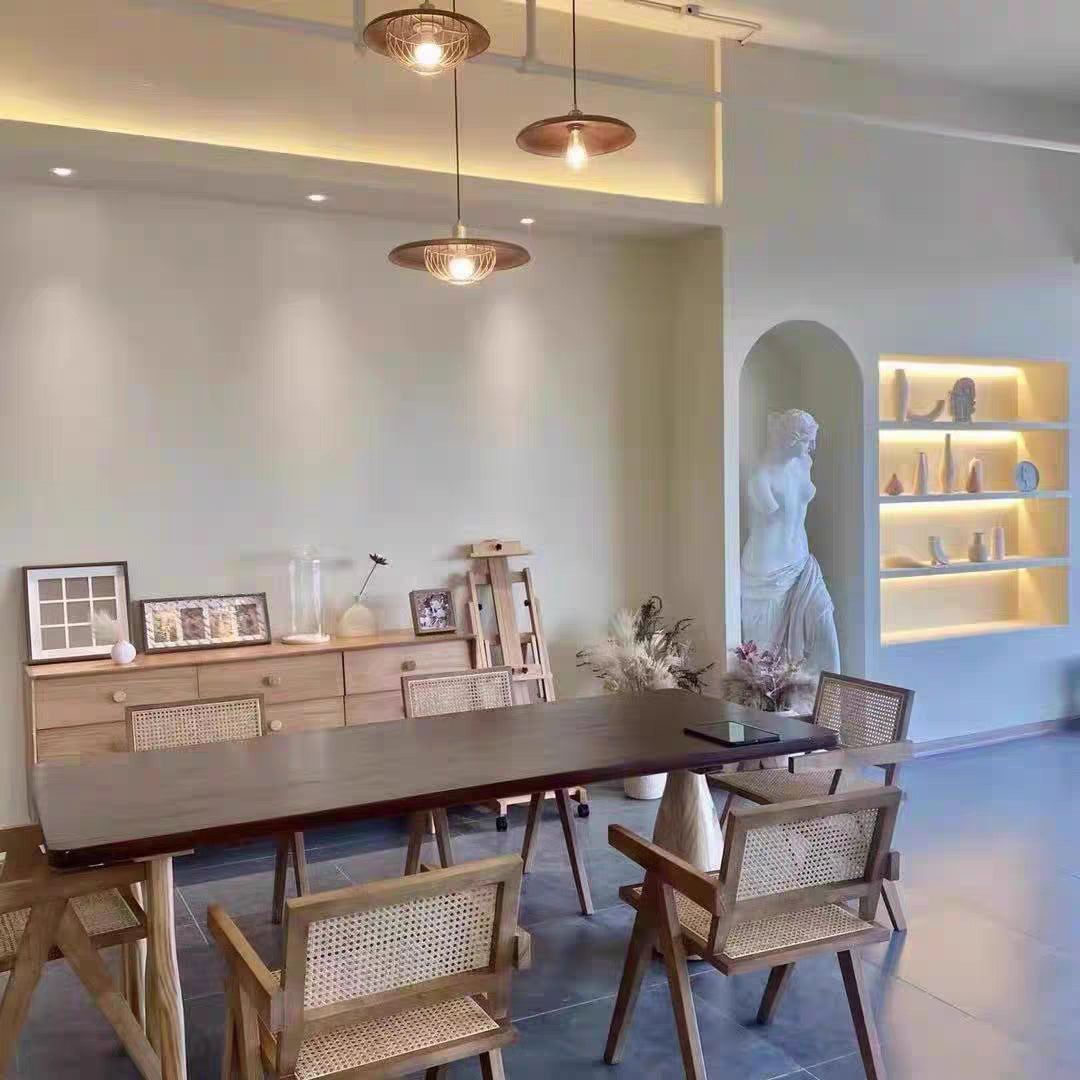 Modern Solid Wood Table in Brown for Restaurant Rectangle Dining Table with 3 Legs Clearhalo ' dining_table' 'Dining Tables & Seating' 'Dining Tables' 'furn' 'furn_dining_table' 'Furniture' 'furniture_dining_table' 'Kitchen & Dining Furniture' 'kitchen&dining_furn' 'kitchen' 'kitchen_dining_table' 4195681