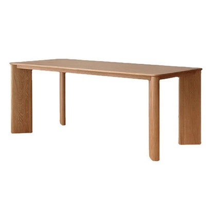 Modern Red Oak Wood Table for Restaurant Rectangle Dining Table with 4 Legs Without Chairs Clearhalo ' dining_table' 'Dining Tables & Seating' 'Dining Tables' 'furn' 'furn_dining_table' 'Furniture' 'furniture_dining_table' 'Kitchen & Dining Furniture' 'kitchen&dining_furn' 'kitchen' 'kitchen_dining_table' 4195710