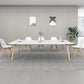 Manufactured Wood Contemporary Rectangle Table White Wood Top Table with 4 Legs Clearhalo ' dining_table' 'Dining Tables & Seating' 'Dining Tables' 'furn' 'furn_dining_table' 'Furniture' 'furniture_dining_table' 'Kitchen & Dining Furniture' 'kitchen&dining_furn' 'kitchen' 'kitchen_dining_table' 4195728