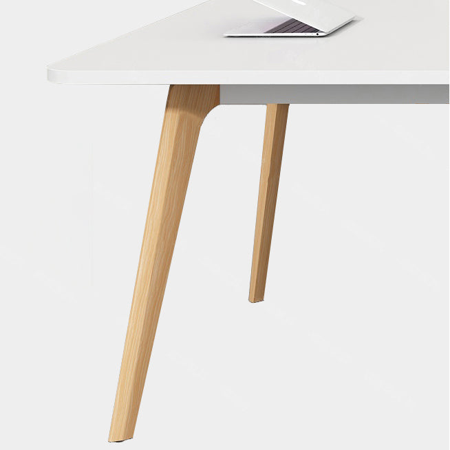 Manufactured Wood Contemporary Rectangle Table White Wood Top Table with 4 Legs Clearhalo ' dining_table' 'Dining Tables & Seating' 'Dining Tables' 'furn' 'furn_dining_table' 'Furniture' 'furniture_dining_table' 'Kitchen & Dining Furniture' 'kitchen&dining_furn' 'kitchen' 'kitchen_dining_table' 4195733