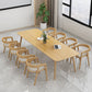 Rectangle 4 Legs Minimalist Table Wood Color Fixed Table of Solid Wood Clearhalo ' dining_table' 'Dining Tables & Seating' 'Dining Tables' 'furn' 'furn_dining_table' 'Furniture' 'furniture_dining_table' 'Kitchen & Dining Furniture' 'kitchen&dining_furn' 'kitchen' 'kitchen_dining_table' 4195749