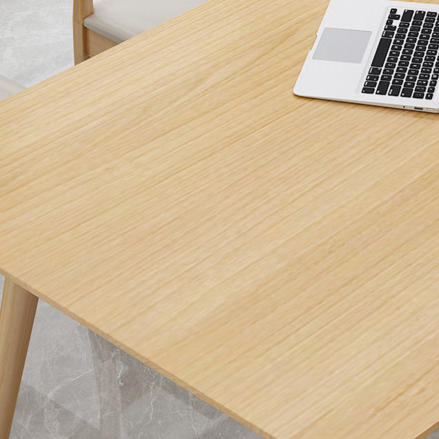 Rectangle 4 Legs Minimalist Table Wood Color Fixed Table of Solid Wood Clearhalo ' dining_table' 'Dining Tables & Seating' 'Dining Tables' 'furn' 'furn_dining_table' 'Furniture' 'furniture_dining_table' 'Kitchen & Dining Furniture' 'kitchen&dining_furn' 'kitchen' 'kitchen_dining_table' 4195751