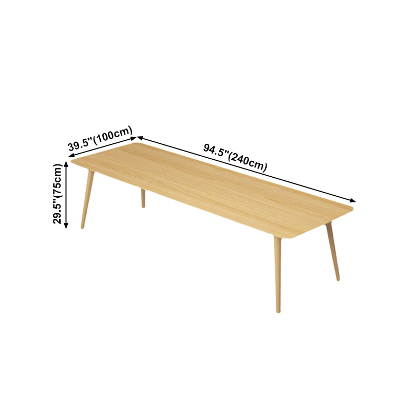 Rectangle 4 Legs Minimalist Table Wood Color Fixed Table of Solid Wood Clearhalo ' dining_table' 'Dining Tables & Seating' 'Dining Tables' 'furn' 'furn_dining_table' 'Furniture' 'furniture_dining_table' 'Kitchen & Dining Furniture' 'kitchen&dining_furn' 'kitchen' 'kitchen_dining_table' 4195763