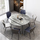 Contemporary Extendable Sintered Stone Table Round Shape Standard Dining Table for Kitchen Clearhalo ' dining_table' 'Dining Tables & Seating' 'Dining Tables' 'furn' 'furn_dining_table' 'Furniture' 'furniture_dining_table' 'Kitchen & Dining Furniture' 'kitchen&dining_furn' 'kitchen' 'kitchen_dining_table' 4195768