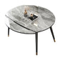 Contemporary Extendable Sintered Stone Table Round Shape Standard Dining Table for Kitchen Gray Without Chairs Clearhalo ' dining_table' 'Dining Tables & Seating' 'Dining Tables' 'furn' 'furn_dining_table' 'Furniture' 'furniture_dining_table' 'Kitchen & Dining Furniture' 'kitchen&dining_furn' 'kitchen' 'kitchen_dining_table' 4195777